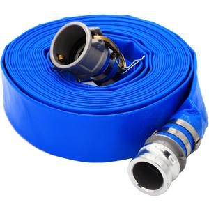 DAVCO 2" ID  25 ft Pool Backwash Hose, Heavy Duty Reinforced Blue PVC Lay Flat Water Discharge Pump Hoses For Swimming Drain Pools and Clean Filters, with Aluminum Camlock C and E Fittings DAVCO 2" ID  25 ft Pool Backwash Hose, Heavy Duty Reinforced Blue PVC Lay Flat Water Discharge Pump Hoses For Swimming Drain Pools and Clean Filters, with Aluminum Camlock C and E Fittings
