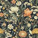 Safiyya Peel and Stick Wallpaper Boho Floral Contact Paper Peel and Stick 17.3"x 197" Black Wall Paper Self Adhesive Removable Wallpaper for Bedroom Bathroom Vinyl Roll