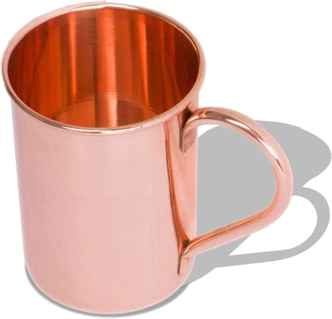 Handcrafted 1 Pcs Moscow Mule Copper Mug 17oz 100% Pure Cylindrical Shape Smooth Finish Copper Cup Drinking Glasses Solid Drinkware Gift Accessories for House Parties, Drinks & Cocktails