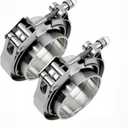 ROADFORMER 3" V Band Clamp Kit with Male Female Exhaust Flanges, 2 Pack Quick Release 3 Inch Exhaust Clamp, Stainless Steel Pipe Clamp for Turbo, Downpipe, Intercooler & Muffler