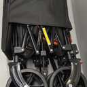 Navatiee Big Wheels Collapsible Wagon Cart Foldable, Heavy Duty Beach Wagon with Silent All-Terrain Wheels, Folding Utility Grocery Cart with Side Pocket and Brakes for Camping Garden Sports, Black (140L)