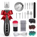 PELCAS Electric Nail Drills, Professional Cordless Nail File Kit with Light, 10 Speeds Manicure & Pedicure Kit for Human, Pet, Thick Toenails, Natural & Acrylic Nails Grey