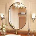 Theosynmir 18x24 Black Oval Mirror, Metal Frame Bathroom Mirror, Entryway Mirrors for Wall, Bathroom Vanity Mirrors for Over Sink, Pill Shaped Framed Wall-Mounted Mirrors for Hallway, Dresser, Bedroom