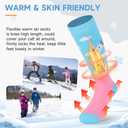 findway Kids Ski Socks, 2 Pairs Thermal Thick Warm Winter Cozy Socks for Skiing Snowboarding Boys Girls (Medium, 2 Paris-green+blue-m)