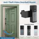 Anti-Theft Doorbell Mount Compatible with Ring/Other Battery Doorbell/Pro/Plus(2nd Gen), No-Drill Mounting Bracket Wedge Accessories for Houses, Fits Inward Swing Door No Damage to Door Wall