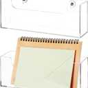 Homaisson Clear Acrylic Mail Holder Box for Desk or Wall Mount, Mail Organizer Countertop, Modern Wall Mounted or Tabletop Mailbox, Letter Storage Organizer Box (Clear-2PCS)