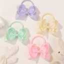 jollybows 40pcs 4inches Baby Girls Grosgrain Ribbon Hair Bows Headbands Nylon Elastic Hair Band Hair Accessories for Infants Newborn