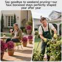 Faux Rose Boxwood Balls for Outdoor Planters Topiary Set of 2,UV Resistant Artificial Shrub Bushes Trees with Spike for Porch,Indoor,Garden