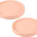 2 Pcs Plant Saucer - Round Ceramic Drip Tray Drainage Apply to Outdoor/Garden Planter Pot (4.5 Inch, Pink)