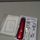 Professional Manicure Pedicure Set - Cordless Electric Foot Nail Care Trimmer Buffer Tools - 5 Speeds, Rechargeable, Thick Nails (Red)