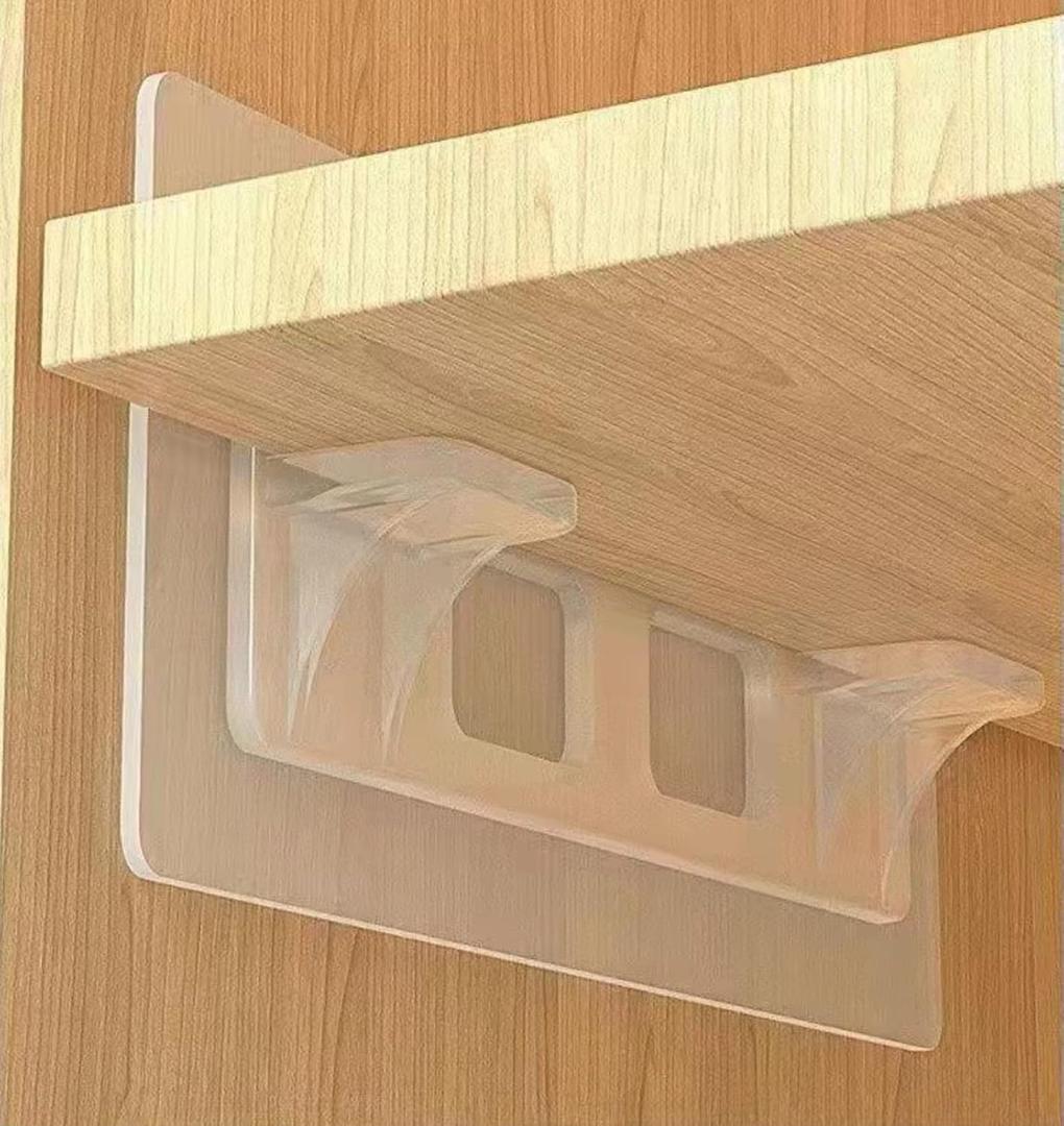 12 No Drill Cabinet Shelf Clips, Adhesive Shelf Bracket, Shelf Pegs for Shelves, Cabinet Shelf Clips, Nail Free Shelf Support