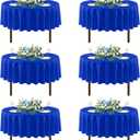 sancua Royal Blue Round Tablecloths 70 Inch, 6 Pack - Circle Fabric Table Cloth for July 4th Independence Day Wedding Party Banquet Birthday, Washable Polyester Table Cover (Fit 20-58 Inch Tables)
