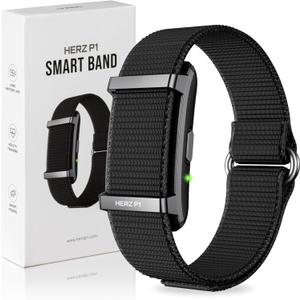 Herz P1 Smart Band Bracelet - Health Wristband Fitness Tracker for Heart Rate, Sleep, Stress, Track Steps, Activity & Body Temperature, 30 Days Battery, Subscription Free App, 1ATM Water Resistant