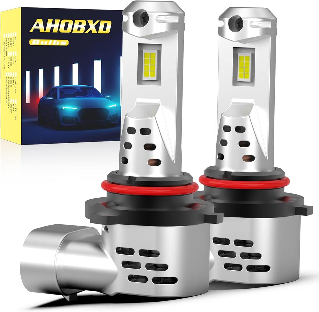 9005 Light Bulb, 6500K White with Fan Cooling Upgraded Super Bright 900% 60000LM Brightness Real 1:1 Halogen Size 80000Hours Lifespan 9005/HB3 Car Fog Lights Pack of 2