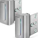 Home Security Door Lock, 2 Pack Childproof Door Reinforcement Lock with 3 Inch Stop Withstand 800 lbs for Top Front Inward Swinging Door, Upgrade Flip High Night Lock to Defend Your Home Kids