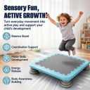 25" Square Mini Trampoline Board for Kids, Indoor Sensory Rebounder & Safe Jumping Pad with Non-Slip Base, Develops Balance Coordination & Motor Skills, Durable for Ages 3-12, Holds 165 lbs