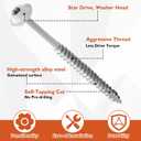 Frienda 2 Pound White Cabinet Screws Self Tapping Wood Star Drive Head Wood Lag Screws for Wall Cabinet, Furniture, Siding and Trim Plates Construction(#9 x2-1/2 Inch)