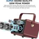 SUPNIU 320W Peak Power Karaoke Machine with Rich Deep Bass for Adults Portable Bluetooth Singing PA Speaker System Bass/Treble Adjustment with 2 UHF Wireless Microphones for Home Party Wedding Outdoor