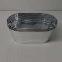 4 PCS 3 Gallon Galvanized Tub Champagne Bucket with Carry Beer Drink Storage Cooler Metal Beverage Ice Tub Galvanized Ice Buckets for Parties and Cocktail Bar Mimosa Supplies, 15.8 X 9 X 6.2 Inches