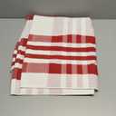 Christmas Red and White Plaid Rug, 3'x5 'Area Rug Indoor Outdoor Rug Front Porch Doormat Cotton Hand-Woven Farmhouse Layered Double Door Mats for Front Porch, Patio, Entryway, Laundry Room