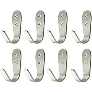 Mellewell 8 PCS Single Robe Hook Bath Towel Hooks Wall Hangers, Stainless Steel Brushed Nickel, 08004H8