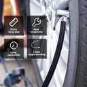 LUMITECO 31" Upgraded Lengthened Tire Inflator Hose Adapter &Converting Nuts, Lock On Air Chuck with Hose and Tire Schrader Valve Fine Thread, for tire pump's Twist On Convert to Lock On Connection