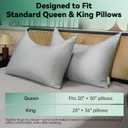 Cooling Curved Pillowcase for Side Sleeper Pillow - Rayon Derived from Bamboo Pillowcase with Zipper, Breathable and Soft Silky Cover for Hot Sleeper Protecting Hair&Skin Queen Size 1 Pack, Light Gray