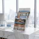 Acrylic Brochure Holder 8.5 x 11, 3-Tier Literature Display Stand, 2-Pack