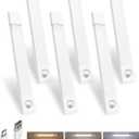 EZVALO 6-Pack Under Cabinet Lighting, Wireless Closet Lights, 50 LED Rechargeable Motion Sensor Light, Dimmable, 3 Color Temperatures, 11.8 inch Counter Lights for Kitchen, Pantry, Bedroom, Wardrobe (White)