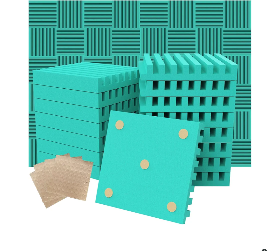 Acoustic Foam Panels, Sound Proof Foam Panels for Walls, Soundproofing Absorbing Panels Studio Noise Absorbing for Studio, Office, Home, 2" X 12" X 12"