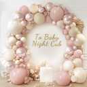 Boho Dusty Pink Balloons Garland Arch Kit, Double Stuffed White Pearl Balloon Blush Neutral Pink Latex Balloons for Birthday Bridal Shower Party Decorations