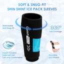 ComfiTECH Shin Splint Ice Pack Wrap 2 Pack, Reusable Leg Ice Pack Sleeve for Knee & Calf, Flexible Gel Cold Pack for Ankle & Arm, Hands-Free Design for Comfort and Support, Large (Black, L)