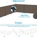 5' x 12' Outdoor Privacy Fence with Iron Poles Ground Spikes Dog Metal Garden Privacy Fence Backyard Patio Yard Barrier Boarder Divider (Brown)