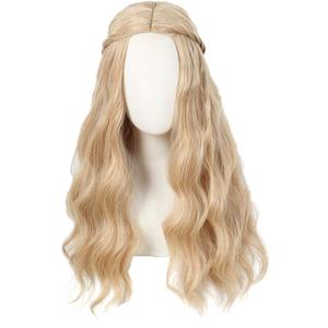 Linfairy 70S Long Blonde Wavy Hippie Wigs Halloween Cosplay Costume Wig for Women Party