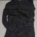 KUTUMAI Women Sexy Long Sleeve Mini Dress Off Shoulder Bodyocn Party Going Out Dresses for Formal Wedding Guest (Small, Sequin Black)