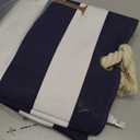 YOOLIFE Initial Canvas Waterproof Beach Tote Bag Zipper Personalized Gifts for Women Her Birthday Travel Beach Essential (Dark Blue)