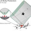 Cute Spooky Ghost for iPad Air 11" M3(2025)/M2(2024),iPad Air 5th/4th Gen 10.9" Halloween Spirit Clear Hard Back Hybrid Case,with Pencil Holder Trifold Stand Tablet Cover for Women