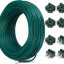 Kanayu SPT-1W 164FT Extension Hookup Electrical Wire 18/1 Zip Cord with 8 Additional Vampire Plugs Stranded Wire for Outdoor Stranded Copper Landscape Lighting Christmas (Green)