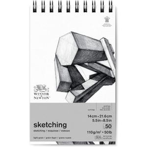 Winsor & Newton Classic Sketching Paper Pad, 5.5" x 8.5", 50 Sheets, 110gsm, Extra White