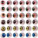48PCS 33mm Halloween Eyeballs Plastic Half Eyeballs Spooky Scary Horror Props for Halloween Trick or Treat Party Cosplay