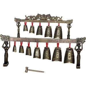 Healifty Mini Double Layers Bronze Chime 14.96X2.36X9.44In Ancient Chinese Folk Percussion Instrument Home Office Decoration Souvenir