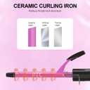 1/2 Inch Small Curling Iron for Short Hair, Dual Voltage Small Curling Wand with 2 Heat Settings 430F & 450F for Tight Curls, Pink