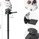 Garden Owl Solar Light, 2 Pack Resin Owl Statue, Waterproof Owl Figurines on Stake for Outdoor Garden Pathway to Scare Birds Away, Gifts for Owl Lovers