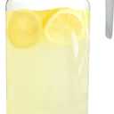 Arrow Home Products 1 Gallon Plastic Pitcher with Lid - Clear Plastic Pitcher for Refrigerator, Fill with Cold Drinks - BPA Free, Space-Saving Rectangular Design - Fill with Lemonade, Milk, Juice