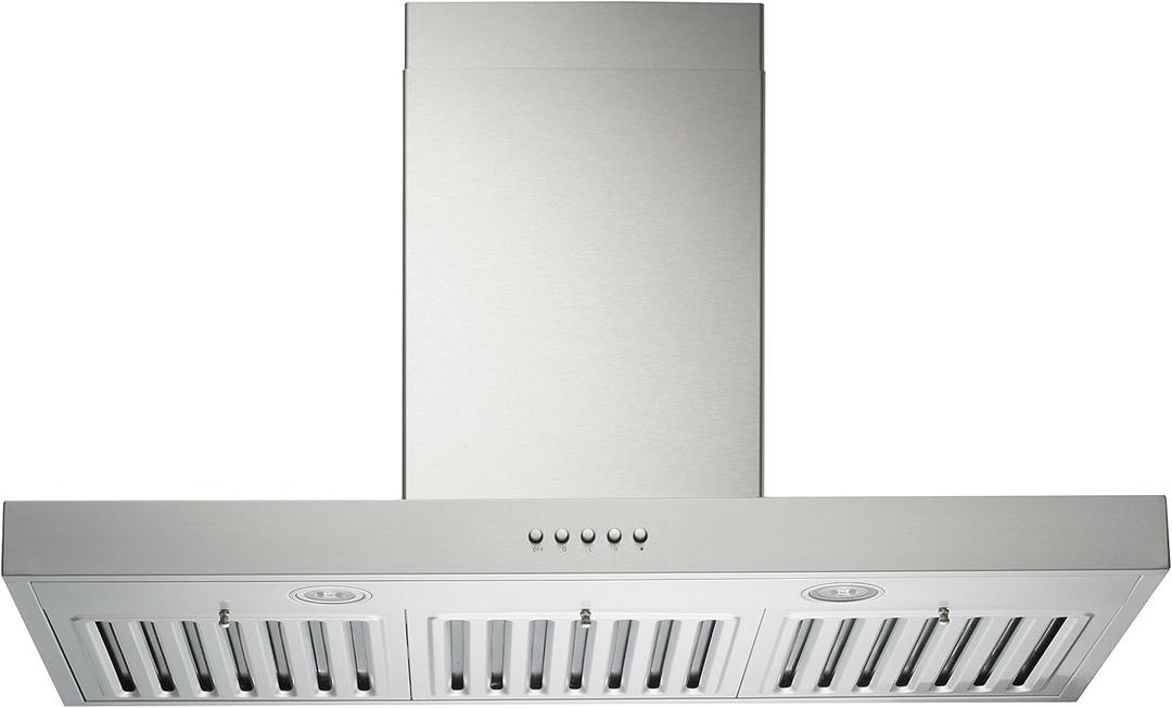KOBE RAX2142SQB-WM-1 RAX21 Series Wall Mount Range Hood, 42-Inch, Stainless Steel