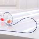 NECAUX Custom 18 x 31.5 Inch Clear Desk Cover Protector, 1.5mm Thick Plastic Desk Pad, Clear Desk Protector, Desk Mat on top of Desk, Clear Table Cover Protector for Computer Writing Desk, Side Table (Clear 1.5mm)
