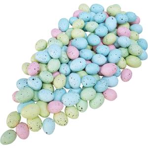 Winlyn 140 Pcs 5 Colors Mini Artificial Easter Eggs Decorative Speckled Eggs Pastel Pink Green Blue Foam Eggs 1" for Spring Easter Basket Nest Decor Bowl Fillers Seasonal Wreath DIY Craft Projects