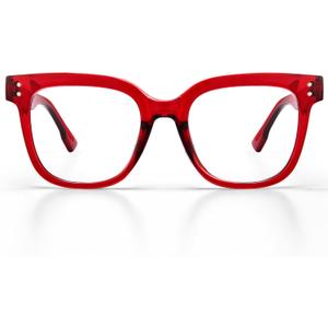 miyya Stylish Reading Glasses for Women, Cheaters Eyeglasses, Oversized Blue Light Readers, Fashion Eye Glasses (Red)