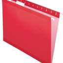 Pendaflex Reinforced Hanging File Folders, Letter Size, Red, 1/5 Cut, 25/BX (4152 1/5 RED)