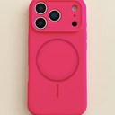 for iPhone 17 Pro Magnetic Case, Compatible with MagSafe, Soft Anti-Scratch Microfiber Lining, Slim Silicone Shockproof Protective Lightweight Phone Case for iPhone 17 Pro,  Hot Pink